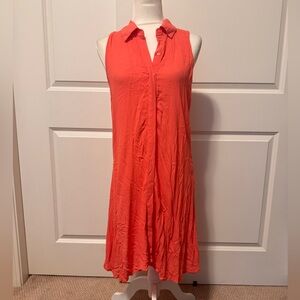 Cupio Size Medium Button Front Shift Dress. NEW with tags. Bright peach/orange